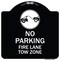 Signmission Fire Lane Tow Zone with Graphic Heavy-Gauge Aluminum Architectural Sign, 18" x 18", BW-1818-23980 A-DES-BW-1818-23980 - alternate 1